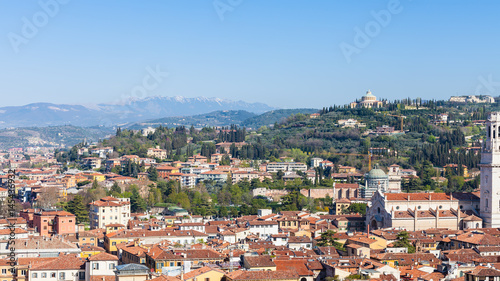 view of Verona city with castel san pietro hill