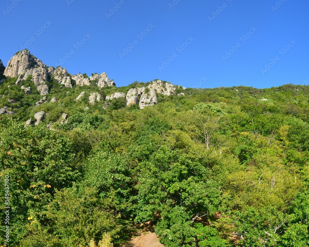 Stone ghost valley on the Crimean peninsula