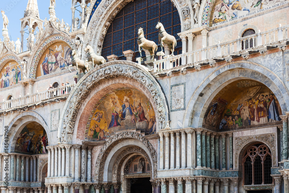 decorated portal of St Mark's Basilica in Venice