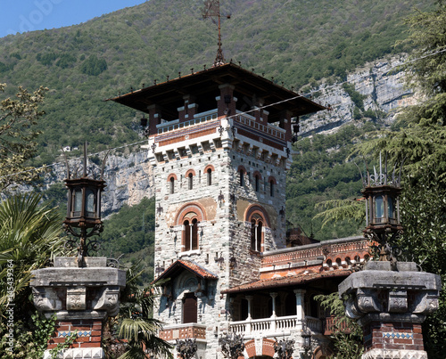 Tower of an elegant and ancient, italian home