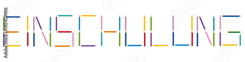 School introduction lettering from colored crayons photo