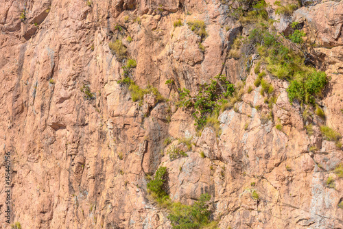 A close view of the Castle Hill granite rock face in Townsville, Queensland, Australia