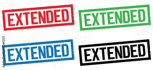 Fényképezés EXTENDED text, on rectangle border stamp sign.