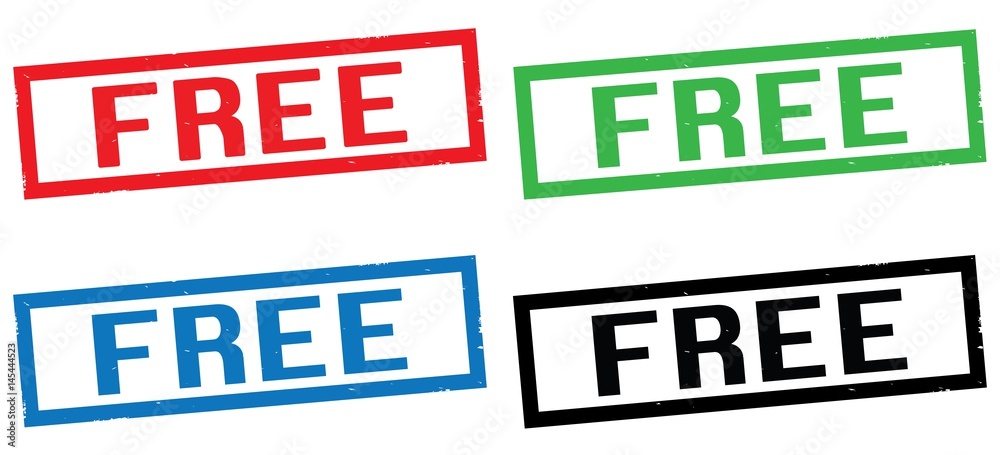 FREE text, on rectangle border stamp sign. FREE text, on rectangle border stamp sign.