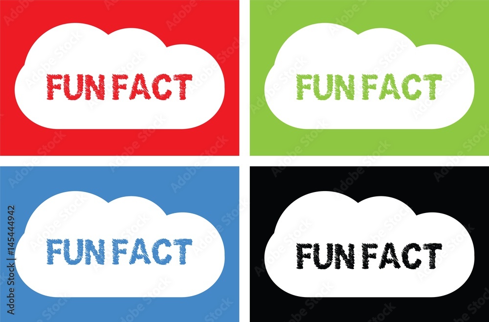 FUN FACT text, on cloud bubble sign.