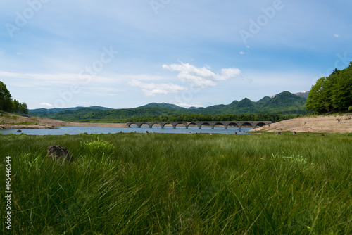 糠平湖 の景色 タウシュベツ川橋梁