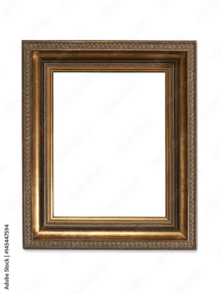 Schöner goldener Bilderrahmen, freistehend und mit Freifläche für Bild oder Text Schöner goldener Bilderrahmen, freistehend und mit Freifläche für Bild oder Text