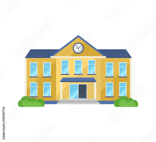 School building, with adjoining territory, front yard for school children.