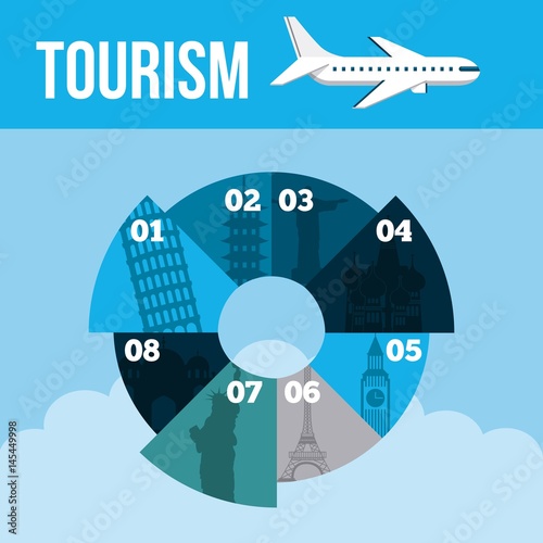 travel and tourism infographic presentation with numbers design. vector illustraiton