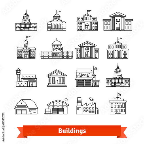 Government and educational public building set