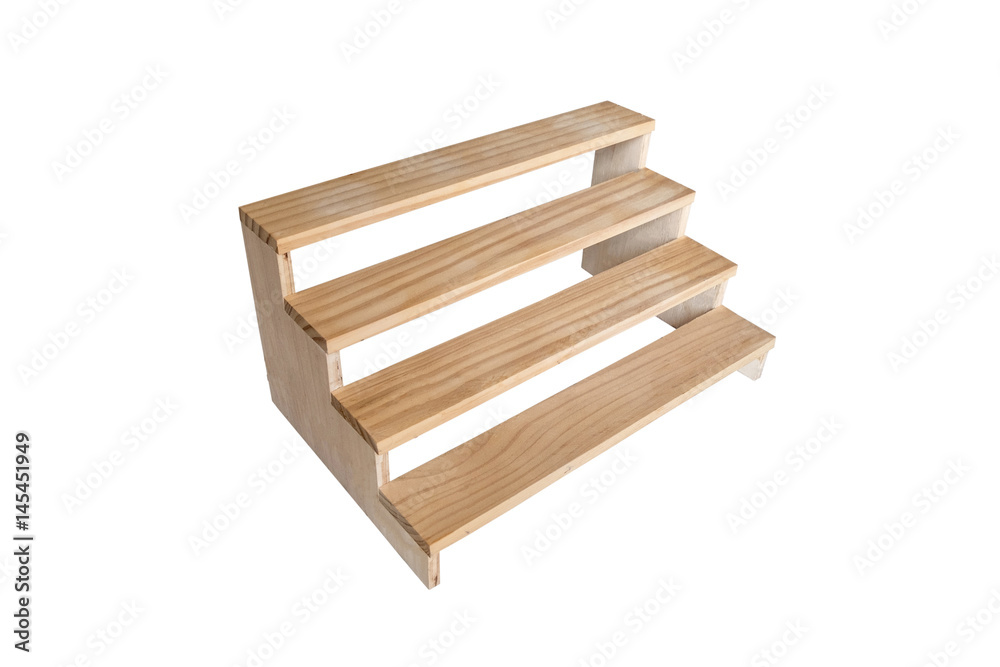 Wooden stand isolated on white background., This has clipping path