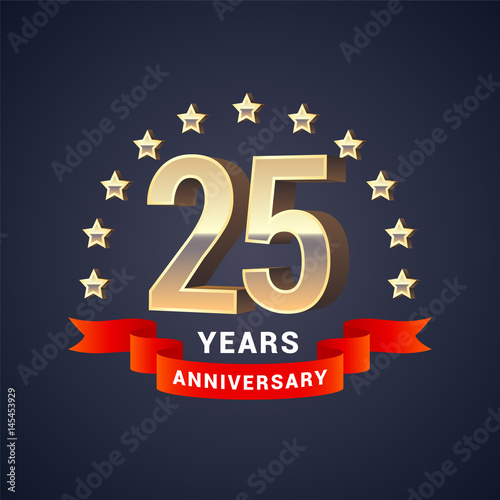 25 years anniversary vector icon, logo