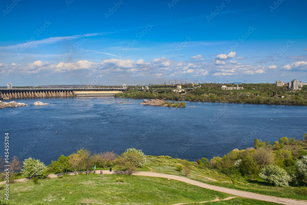 View of the Dnieper hydroelectric power plant  (DnieproGES)