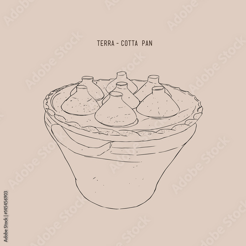 Terracotta pan for  kanom krok.