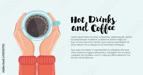 Human hand holding coffe cup 