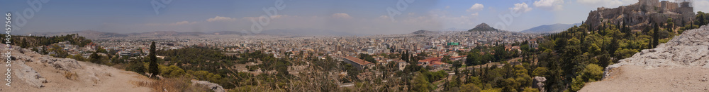 Panorama of the city of Athens in Greece, Acropolis view