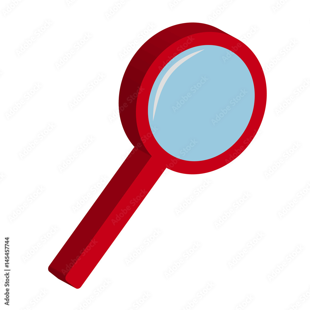 3D magnifier on white background 3D magnifier on white background