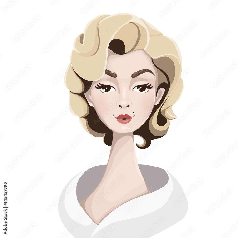 Illustration of an attractive blonde Illustration of an attractive blonde