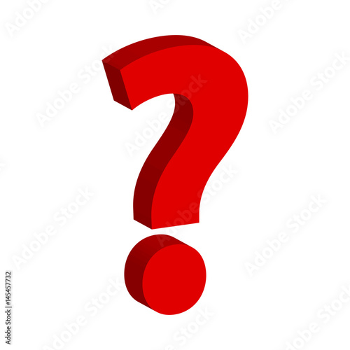 3D question mark isolated on white background