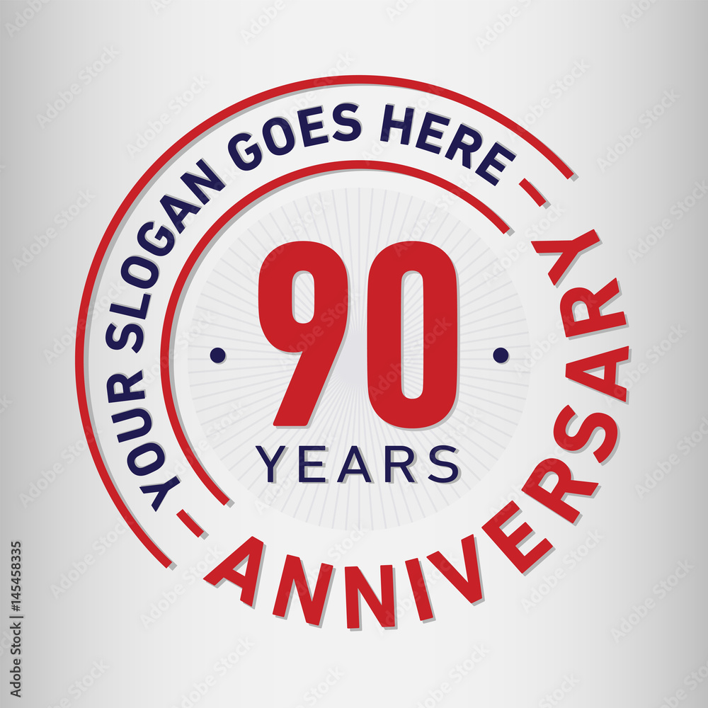 90 years anniversary logo template.
