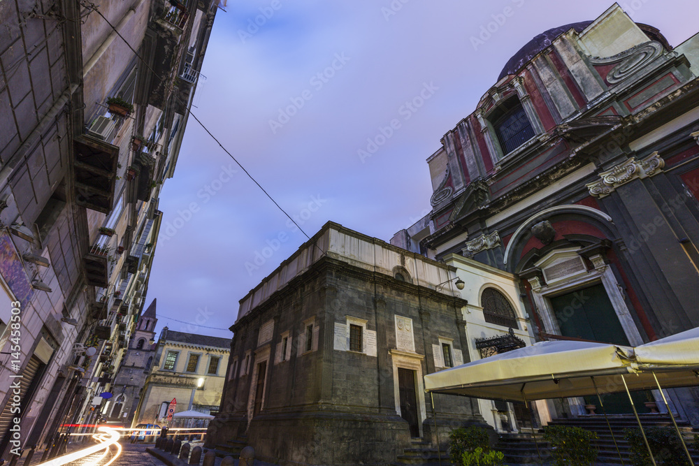Naples streets at sunrise
