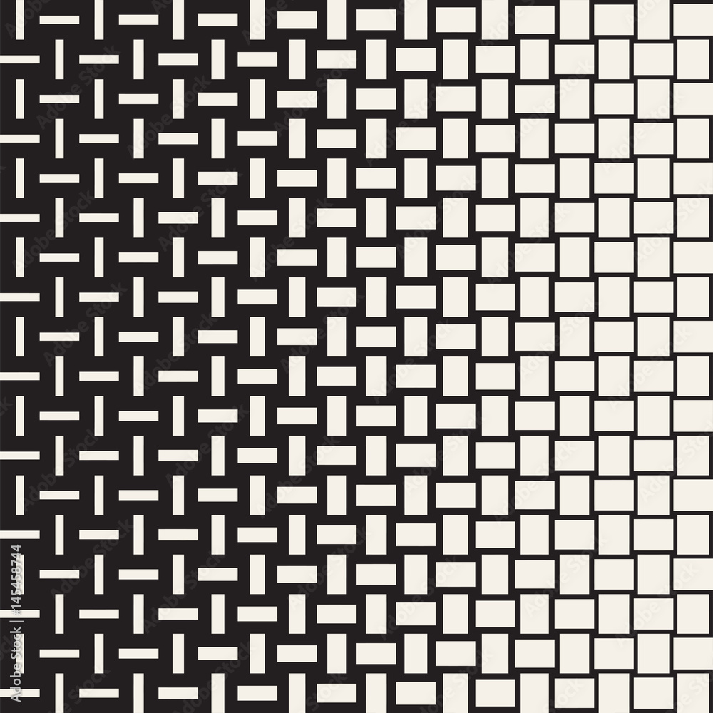 Vector Seamless Geometric Pattern. Halftone gradient color transition. Woven Lines Simple Lattice
