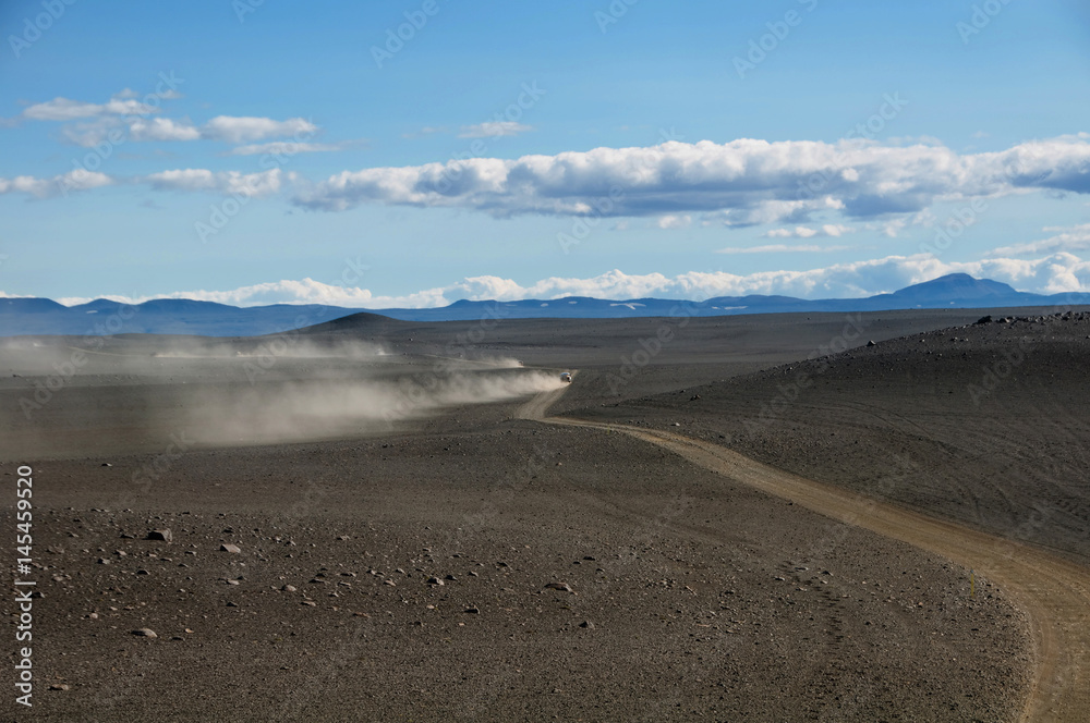 Black volcanic desert in Iceland