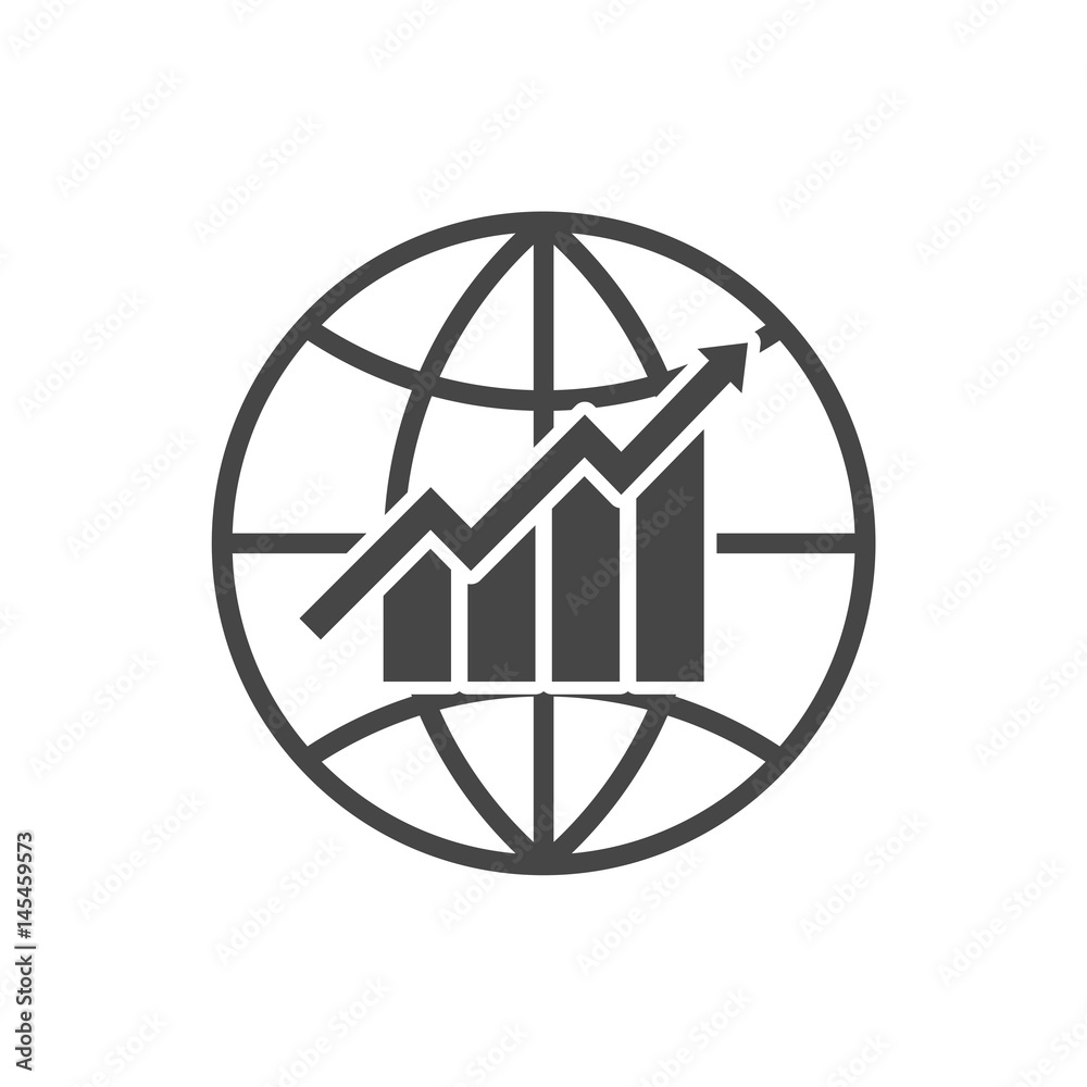 Global economics icon - Illustration