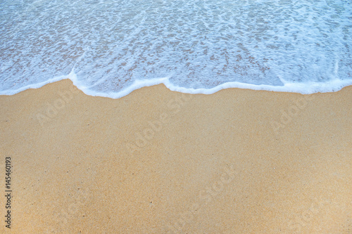 Soft Wave Of Ocean On Sandy Beach. Background. Selective