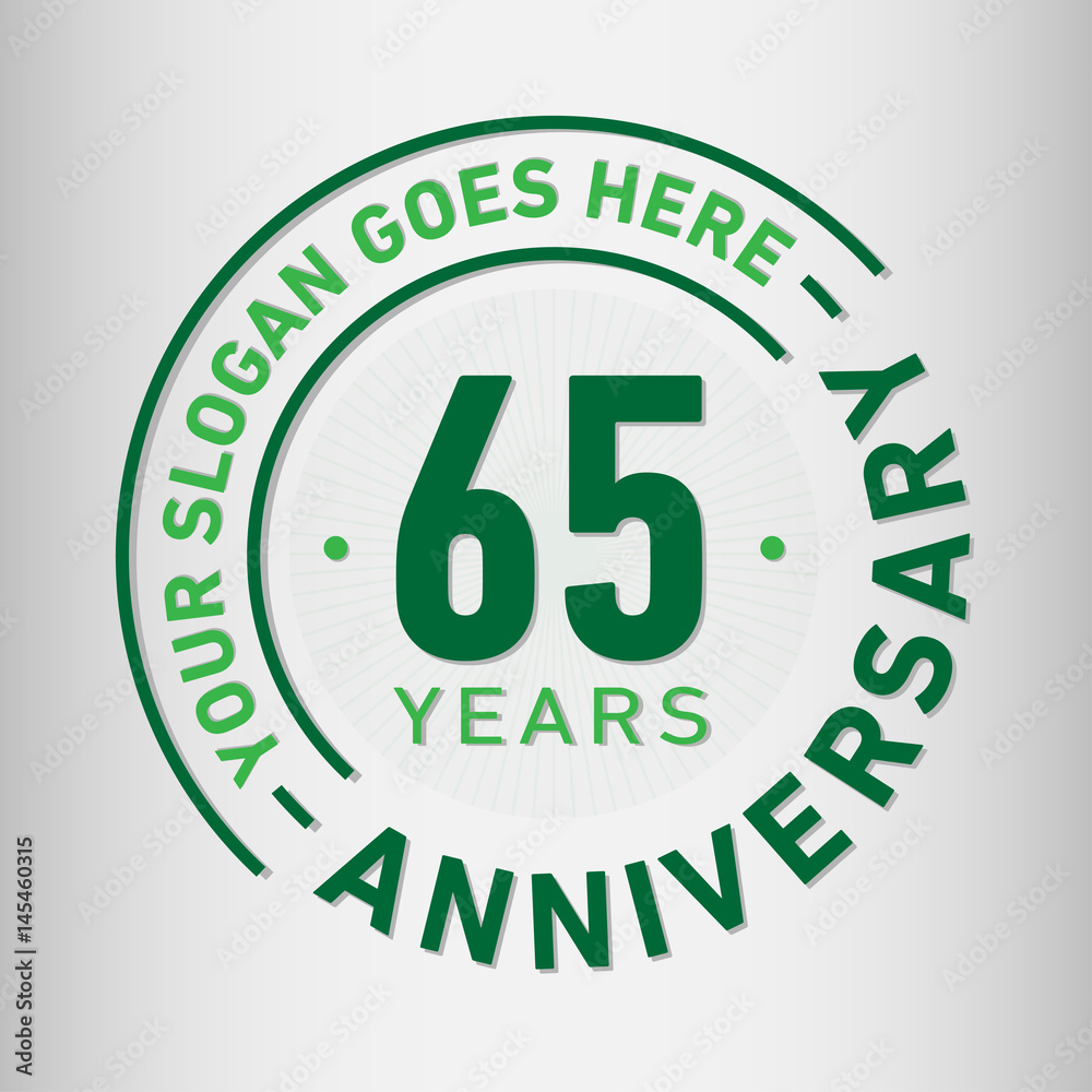 65 years anniversary logo template.
65 years anniversary logo template.