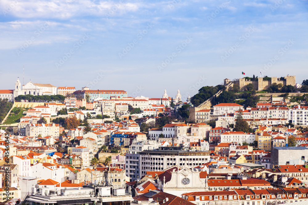 Panorama of Old Town in Lisbon