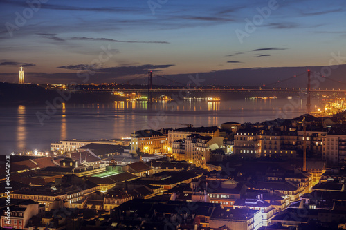 25th of April Bridge and Cristo Rei Statue in Lisbon