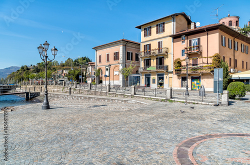The main street in the city center Laveno Mombello, located in an natural gulf of Lake Maggiore in province of Varese.   © EleSi
