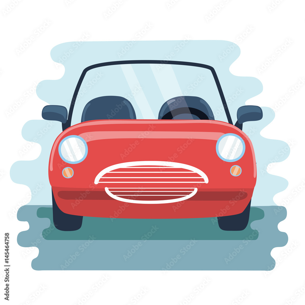 Retro car in the front view vector pic