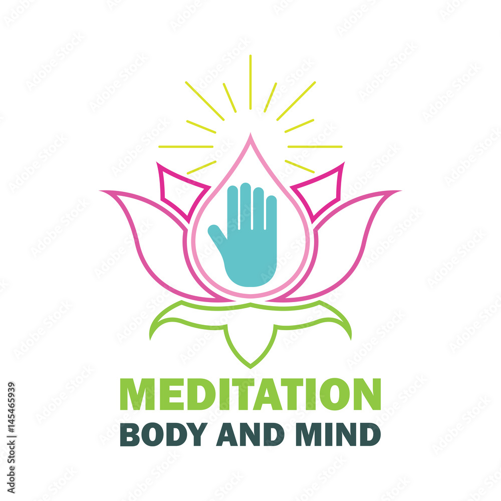 yoga body and mind meditation logo with text space for your slogan / tagline, vector illustration yoga body and mind meditation logo with text space for your slogan / tagline, vector illustration