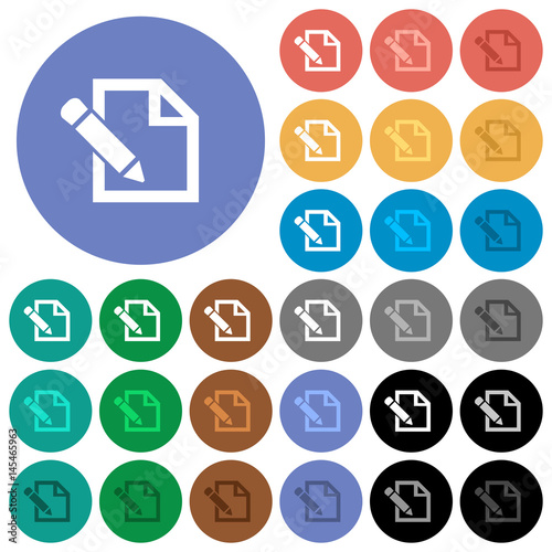 Edit with pencil round flat multi colored icons