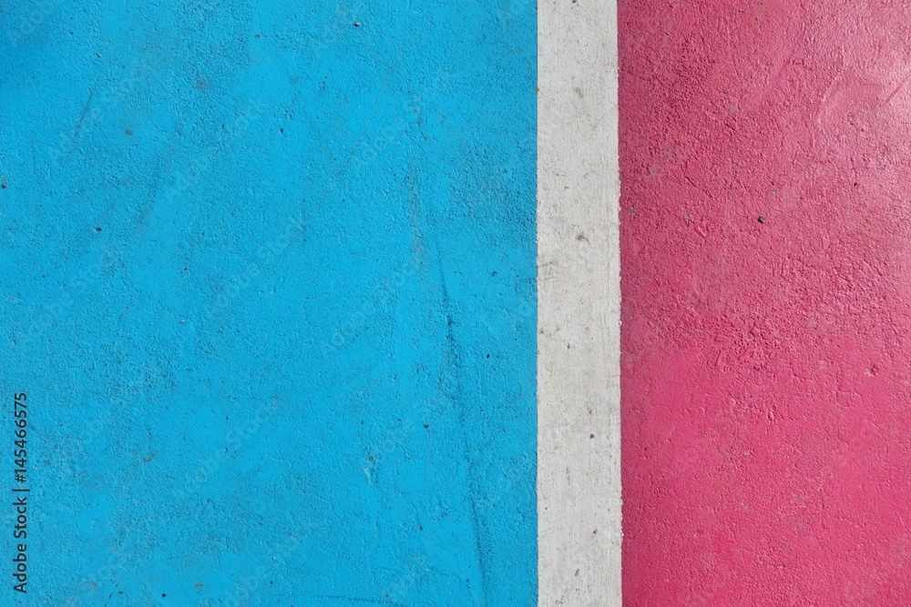 Fototapeta premium White line on colorful concrete floor of outdoor basketball court.