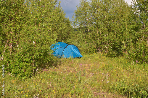 Tent in the glade.