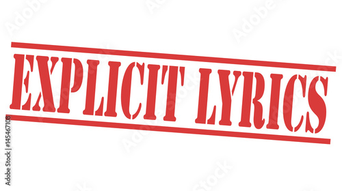 STAMP WITH TEXT EXPLICIT LYRICS INSIDE on white