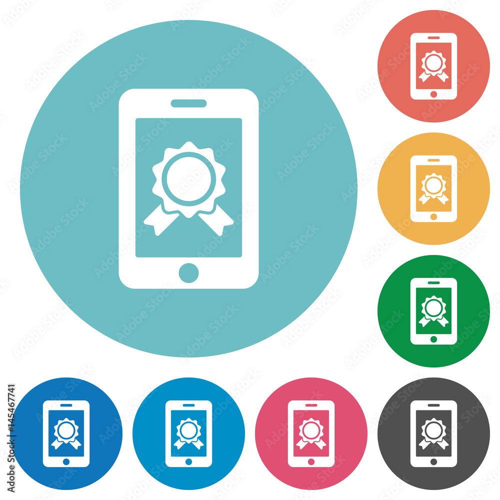 Mobile certification flat round icons Mobile certification flat round icons