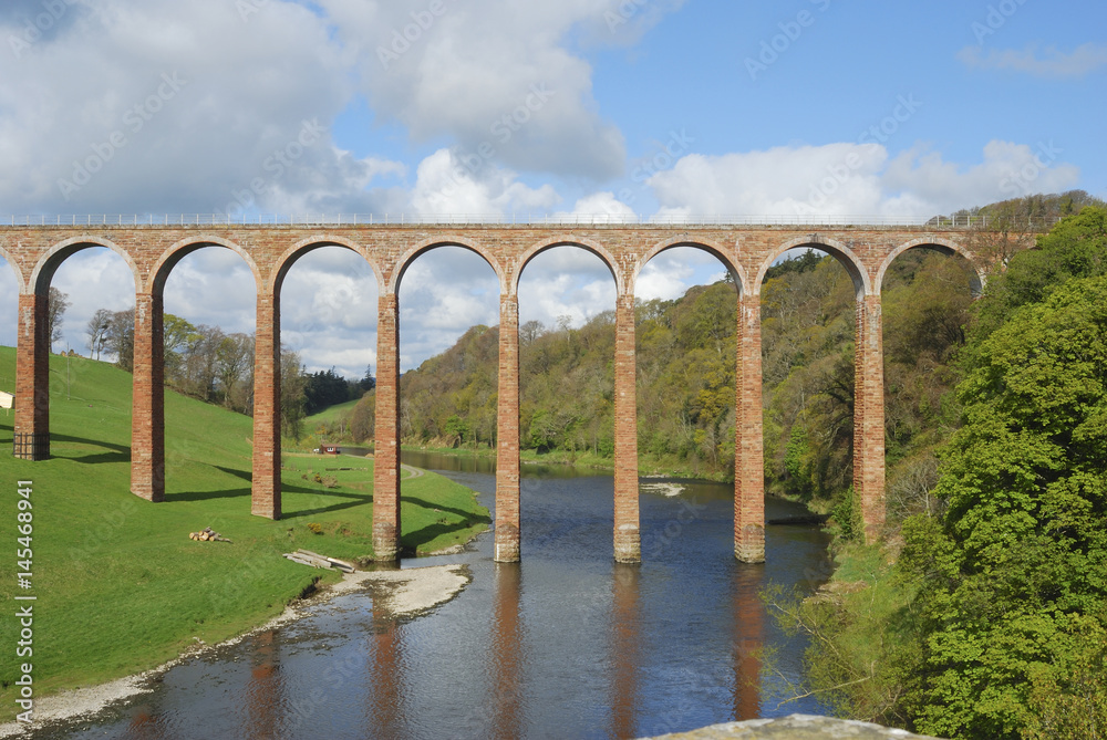 bridge over river Tweed near Melrose towards Gattonside