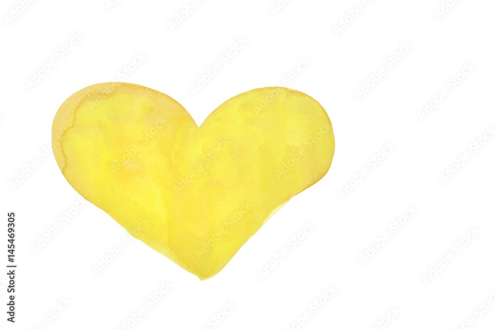 heart shape draw ,watercolor painting.