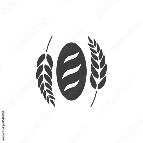 Bakery shop emblem, labels, logo and design elements. Fresh bread loaf. Vector illustration.