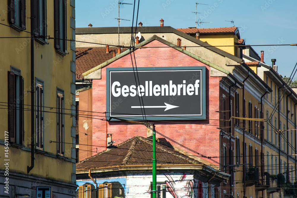 Obraz premium Schild 215 - Gesellenbrief