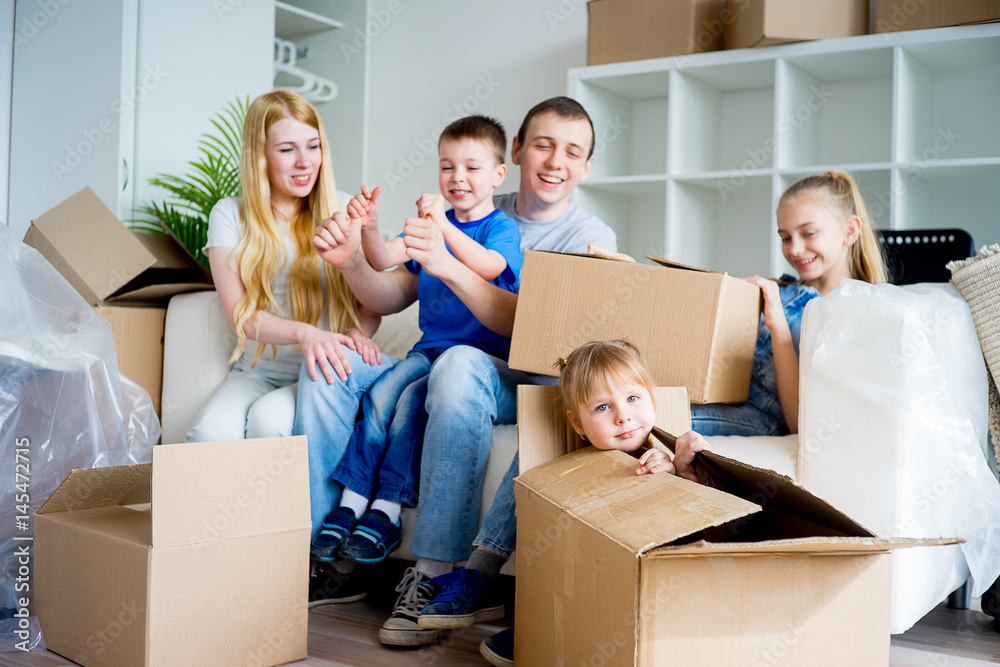Family moving to a new home Family moving to a new home