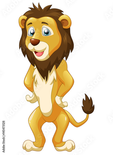 Cute lion cartoon. Vector illustration
