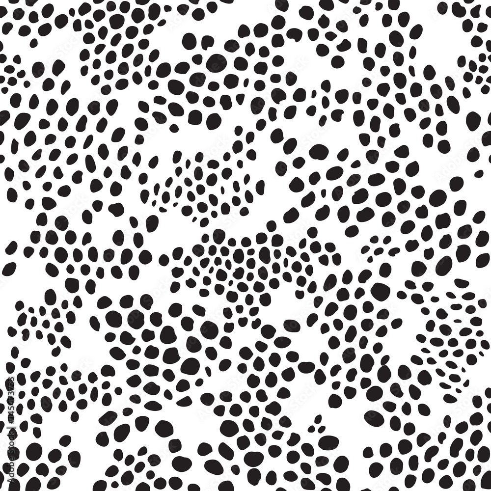Obraz premium Black and white spots. Abstract seamless vector pattern