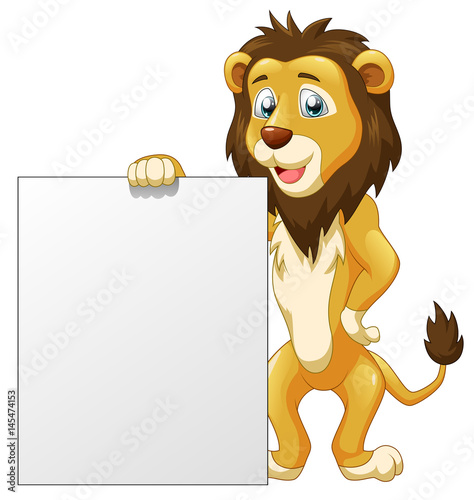 Cute lion cartoon. Vector illustration