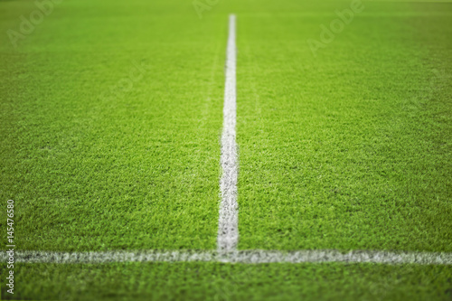 Football green field with white lines. © Onigiri