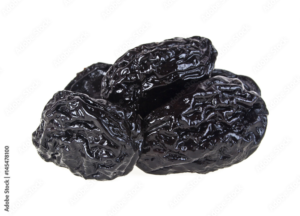 Heap of prunes isolated on white background Heap of prunes isolated on white background